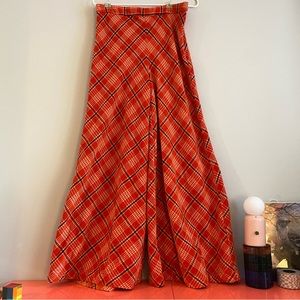 Free People Plaid Wide Leg (Large)